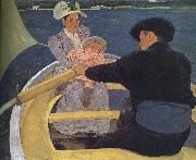 Mary Cassatt Floating boat painting